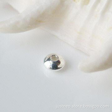 Solid 925 sterling silver loose saucer disc spacer beads, 4/5/6/7mm